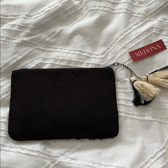 Beaded Tribal Clutch with Tassels NWT - Picture 2 of 4